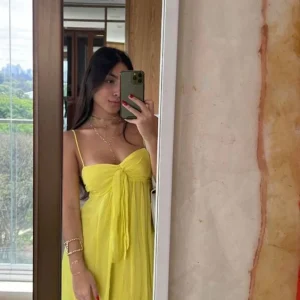 Yellow Chiffon Spaghetti-Strap Mini Party Gown Homecoming Prom Dress