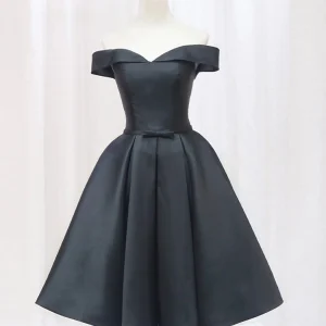 Robe courte noire de style années 50, robe de soirée vintage, robes de demoiselle d'honneur