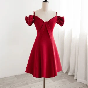 Robe formelle courte rouge Robe de soirée junior