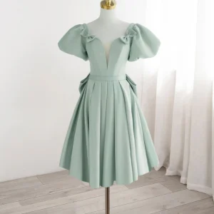Robe de soirée courte vert menthe, robe de soirée