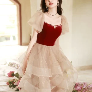 Robe de danse courte à plusieurs niveaux pour juniors, tenue de danse de 8e année