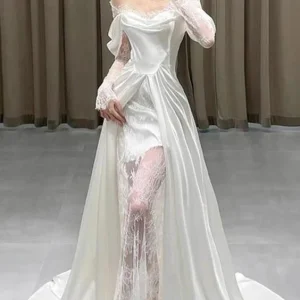 Wedding Party Long Satin A-Line Prom Dresses Special Occasion