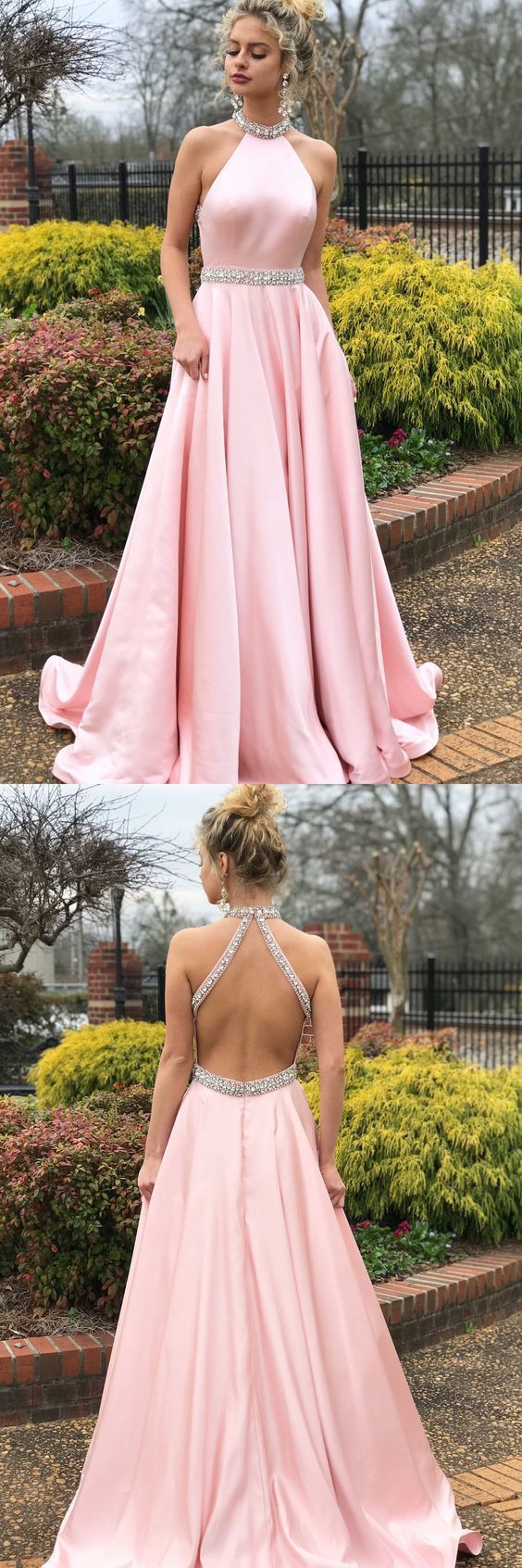 Belle robe de bal longue de graduation rose licou | Robe pour occasions spéciales – Image 2