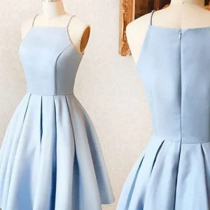 Robes de demoiselle d'honneur courtes bleu clair au genou | Robe de bal