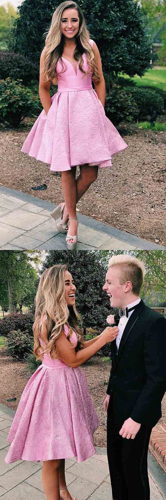 Robe de soirée courte rose | Robe de bal courte – Image 2